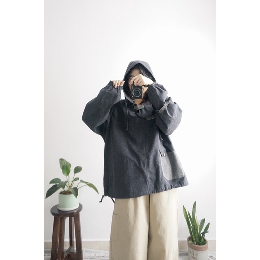 Áo hoodie unisex vải thô cào bông