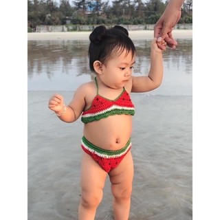 (hàng sẵn ) Đồ bơi-bikini len xinh cho bé gái