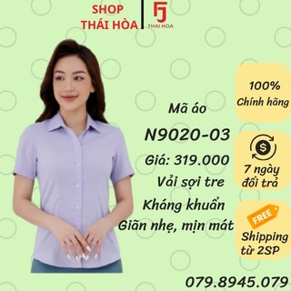 Áo sơ mi Thái Hòa vải tre cao cấp màu tím nhạt 9020-03-01 và 9037-03-01