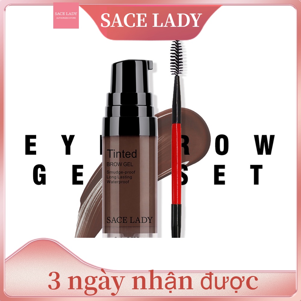 Gel kẻ mày Sace Lady không thấm nước kèm cọ chuyên dùng trang điểm dung tích 6ml