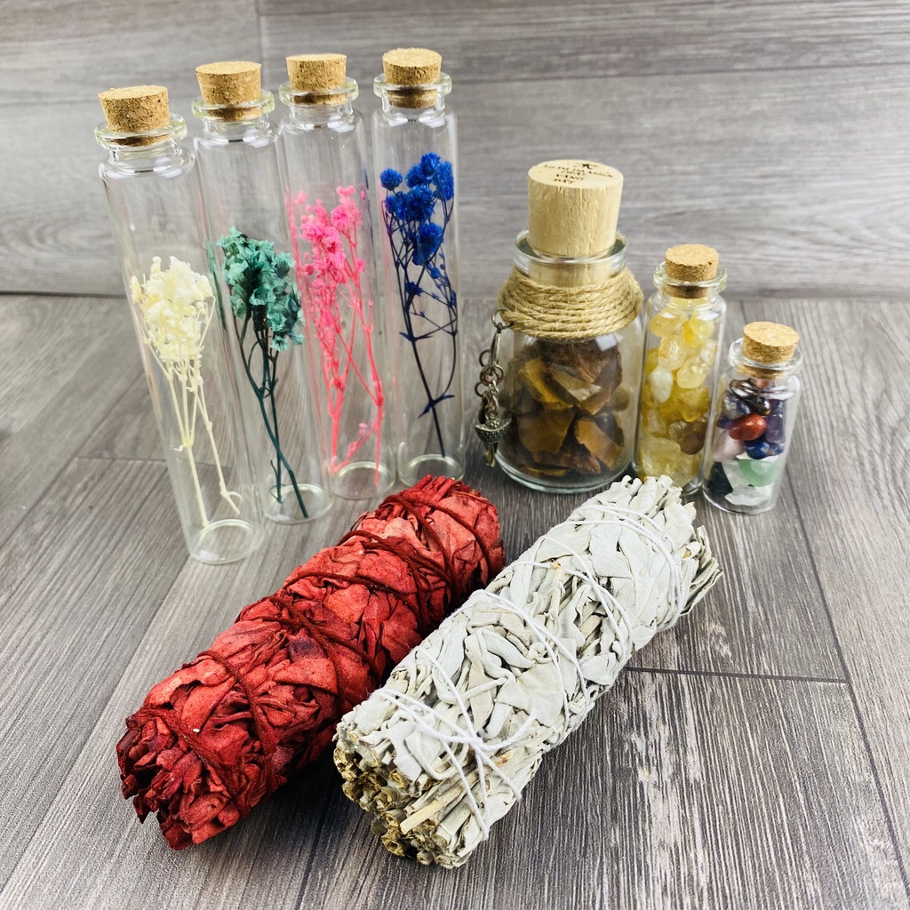 Bó xô thơm 9cm thanh tẩy, xô thơm trắng, xô thơm huyết rồng - white sage - dragon's blood sage