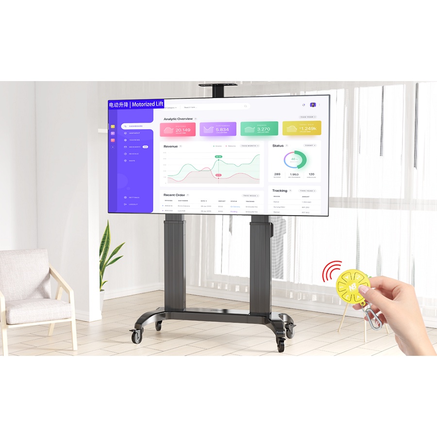 NB TW100 Cơ Giới Nâng Màn Hình Nặng Giá Treo TV Xe Đẩy Phù Hợp Nhất 60-100 Inch Màn Hình Phẳng LED LCD tải 134kgs 300lb