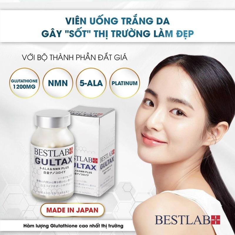 Viên Trắng Da Bestlab Gultax 5-ALA & NMN Plus Nhật Bản Hộp 90 Viên - Mờ Thâm, Chống Lão Hóa