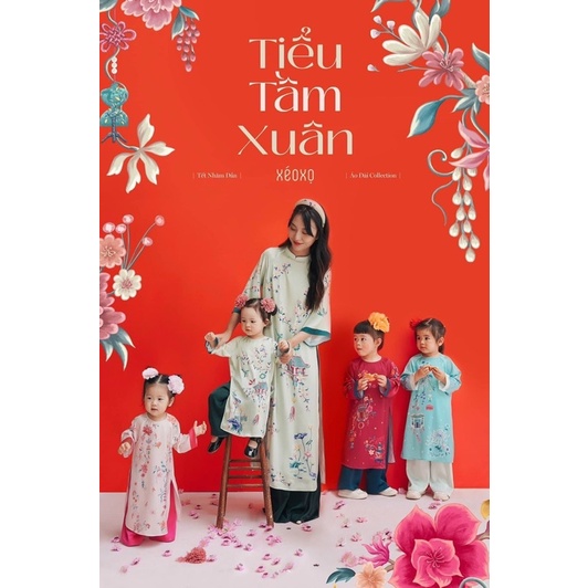 Áo dài Tứ Linh mẹ và bé