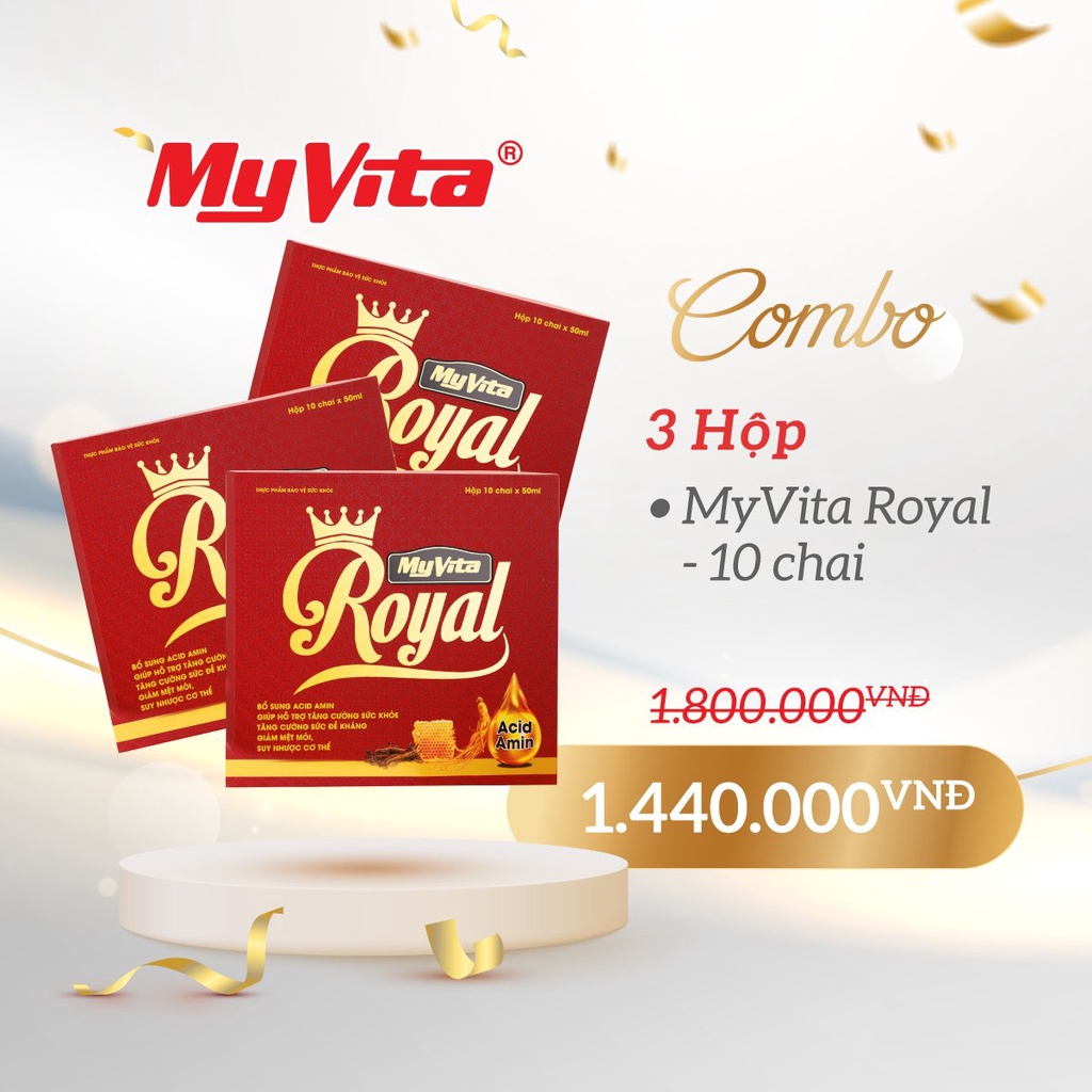 Combo 3 hộp thực phẩm chức năng MyVita Royal nước uống tăng cường sức khỏe - SPM Official Store