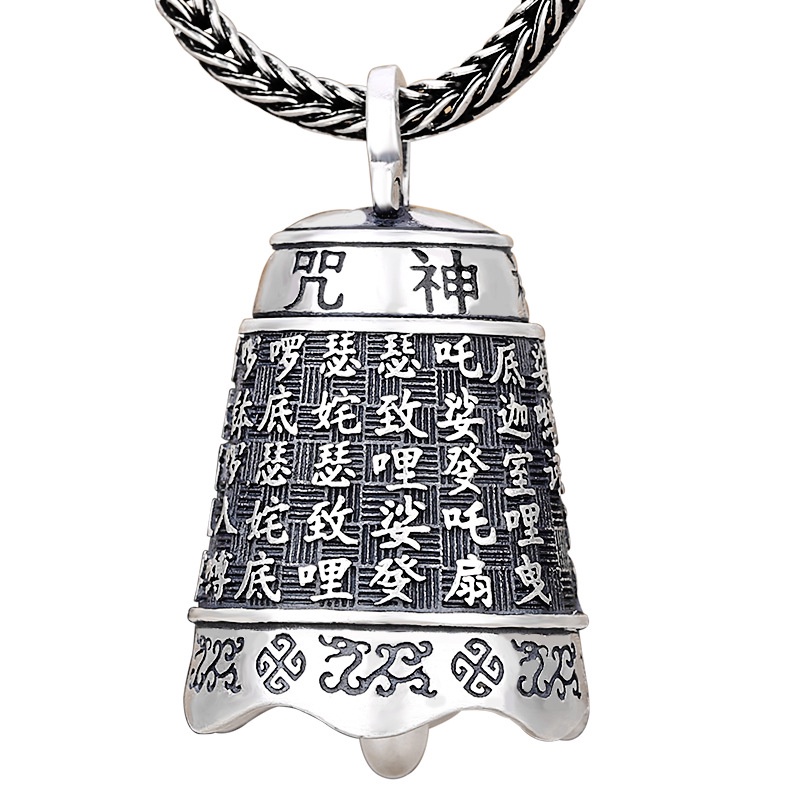 Dây Chuyền Mặt Chuông Bạc Phong Cách Dân Tộc Cho Nam Và Nữ