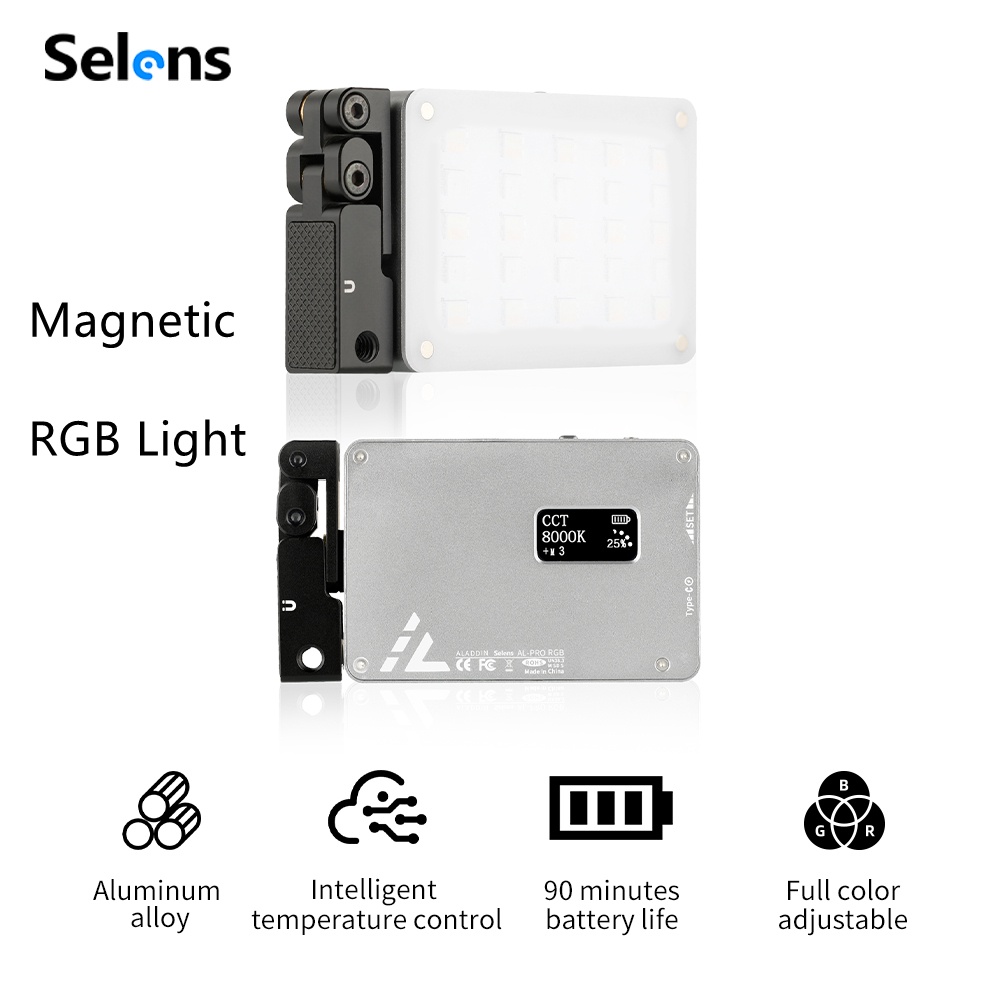 Selens Đèn LED RGB Từ Tính Hỗ Trợ Chụp Ảnh