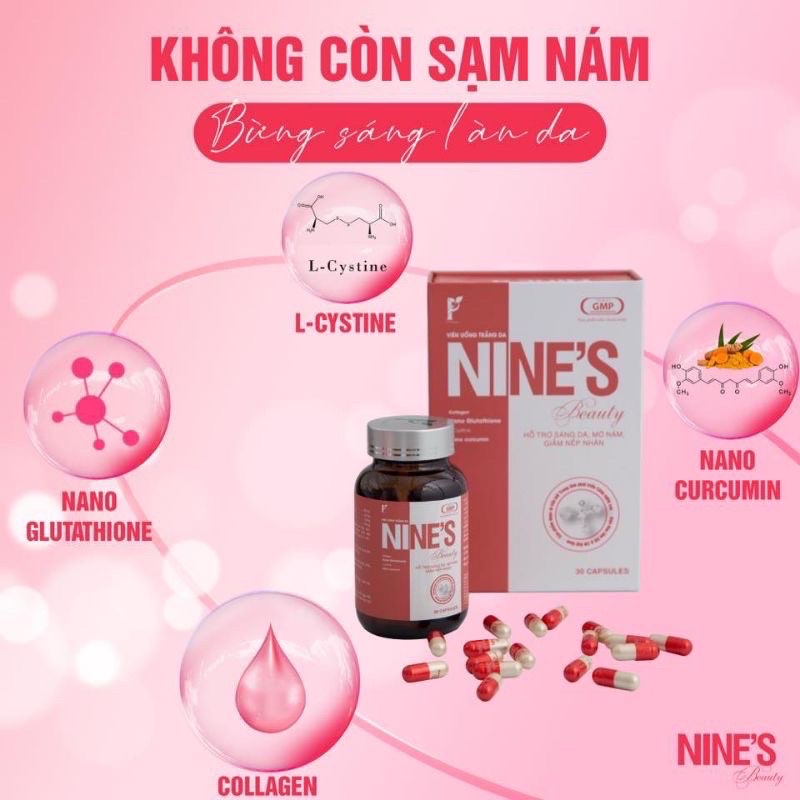 Viên uống Nines trắng da ngừa Nám bổ xung nội Tiết tố