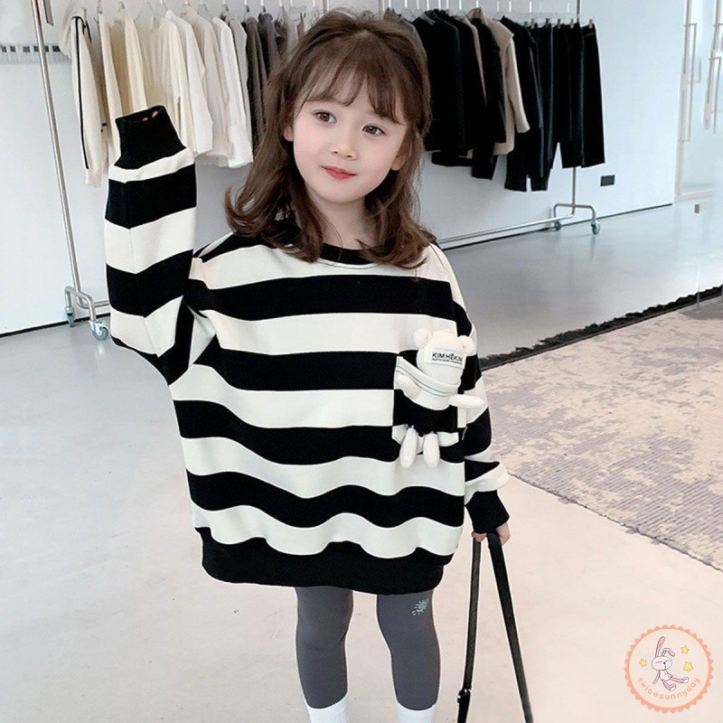 Áo Hoodie Tay Dài In Hình Gấu Hoạt Hình Dành Cho Bé Gái