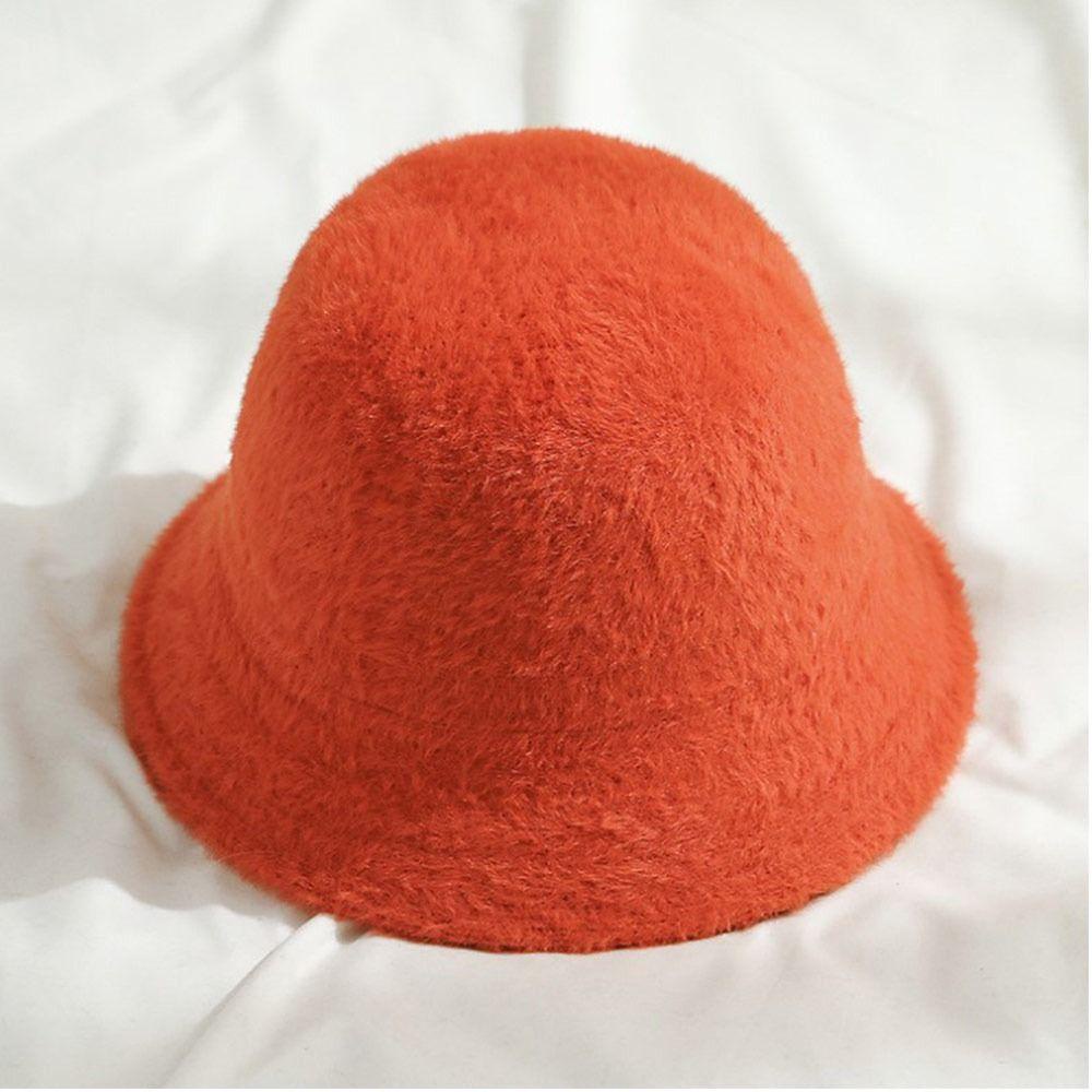 Mũ Bucket Chất Liệu Lông Giả Mềm Mại Ấm Áp Thời Trang Mùa Đông