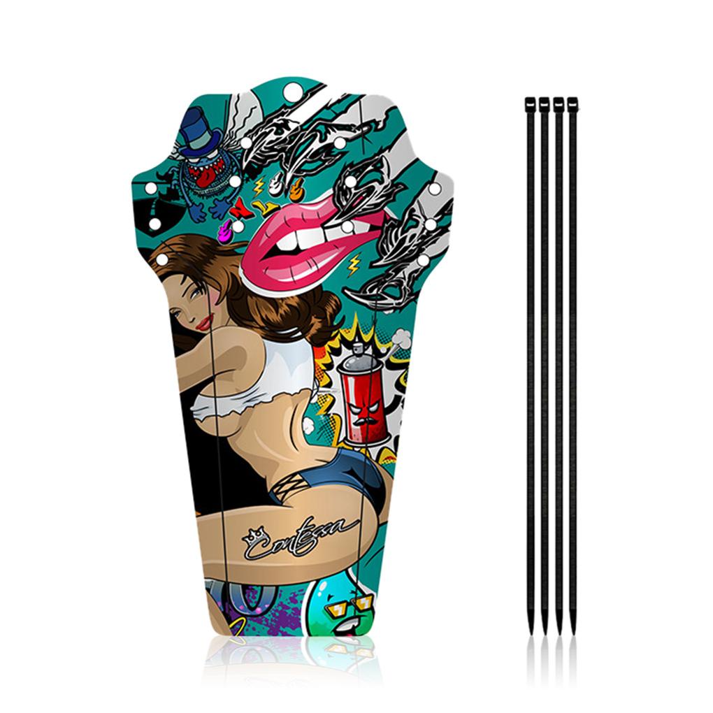 Tấm Chắn Bùn Trước Và Sau Bằng Nhựa In Họa Tiết Độc Đáo Kèm Dây Cáp Tiện Dụng Cho Xe Đạp