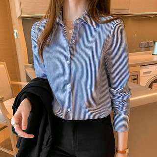Áo sơ mi nữ tay dài kẻ sọc thời trang