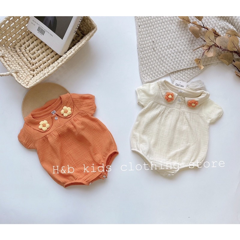 Body đính hoa xinh xắn cho bé gái chất vải xô muslin cực kỳ mềm mại thoáng mát