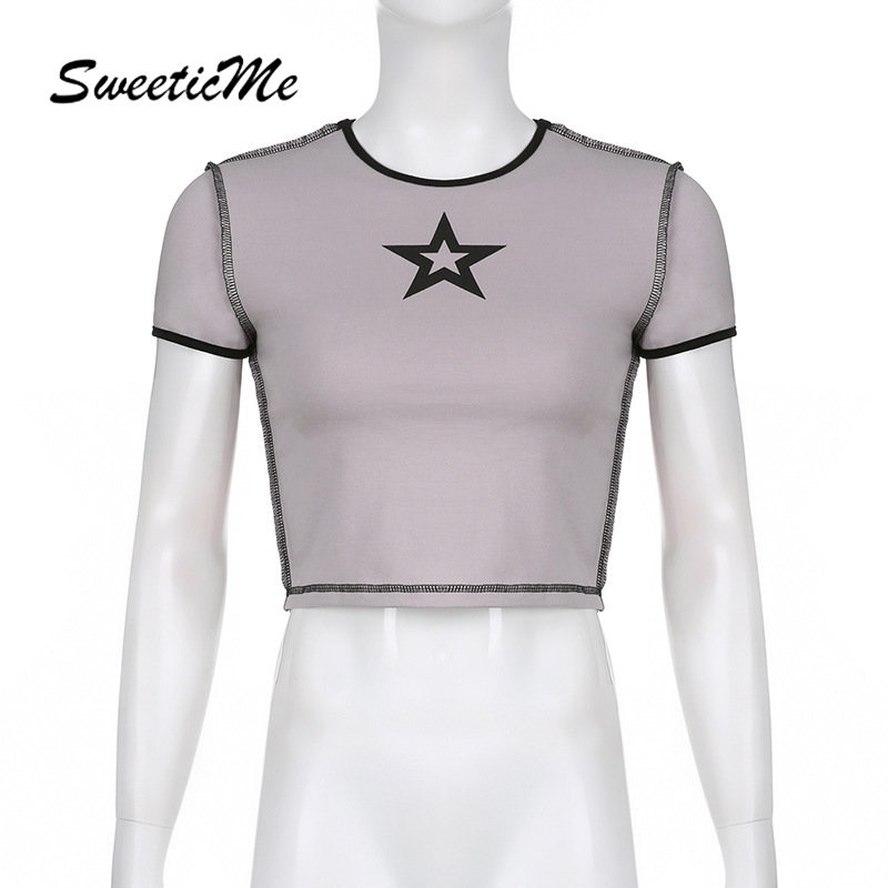 Áo Thun Tay Ngắn Cổ Tròn Dáng Ôm Thời Trang 2023 Cho Nữ