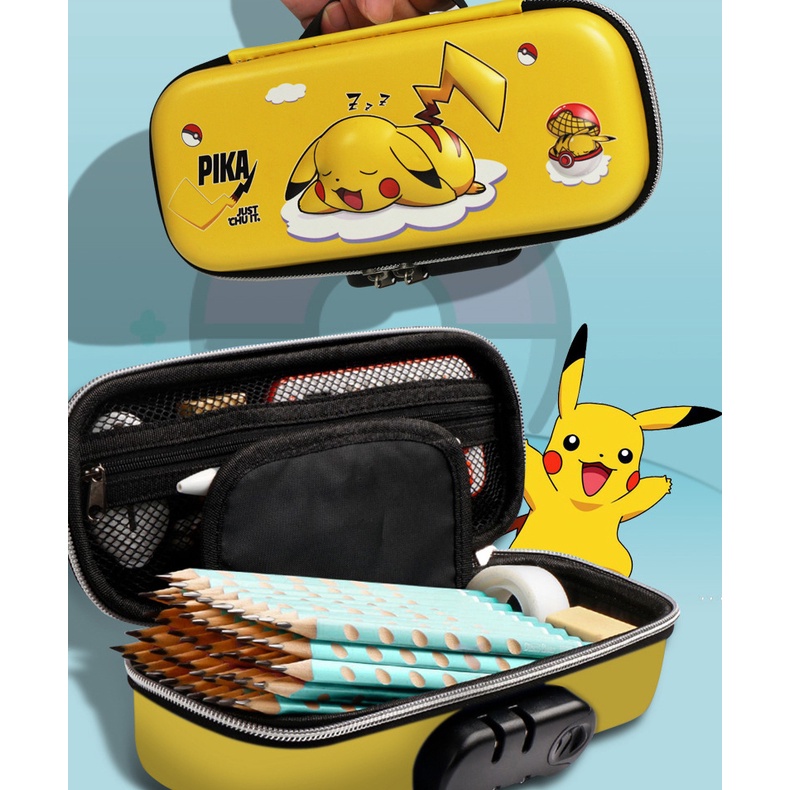 Túi Đựng Bút Chì Kích Thước Lớn In Hình Pikachu 3D Dễ Thương Dùng Làm Quà Tặng Cho Bé