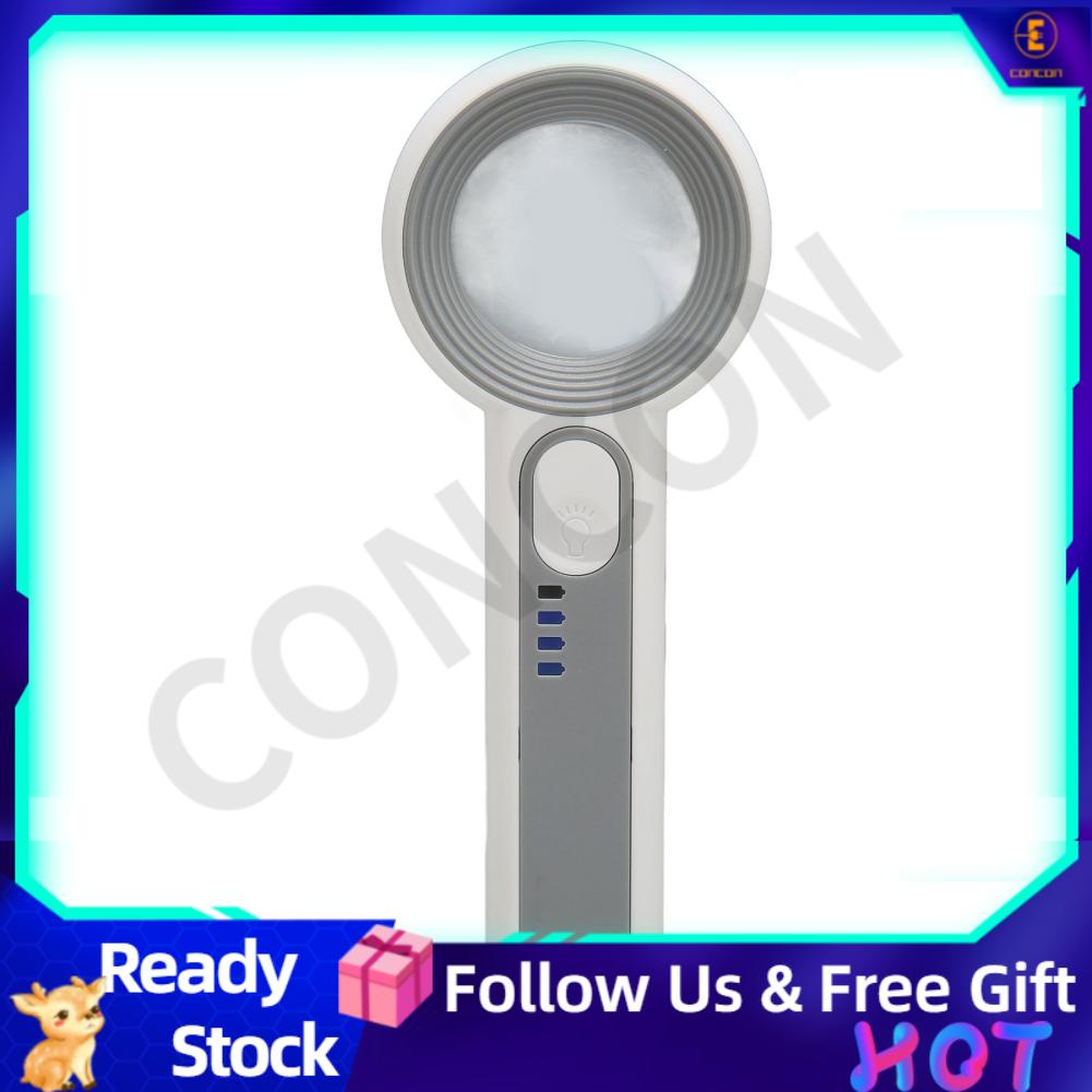 Concon Handheld Magnifying Glass 11X Touch Button Rechargeable 3 Grades