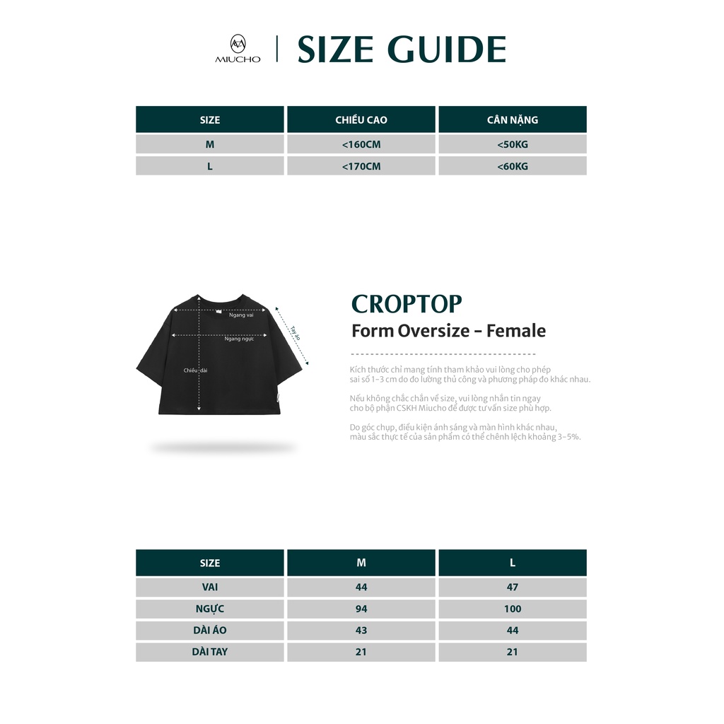 Áo croptop nữ CR095 Miucho basic tee tay lỡ dành cho nam nữ in local brand | BigBuy360 - bigbuy360.vn