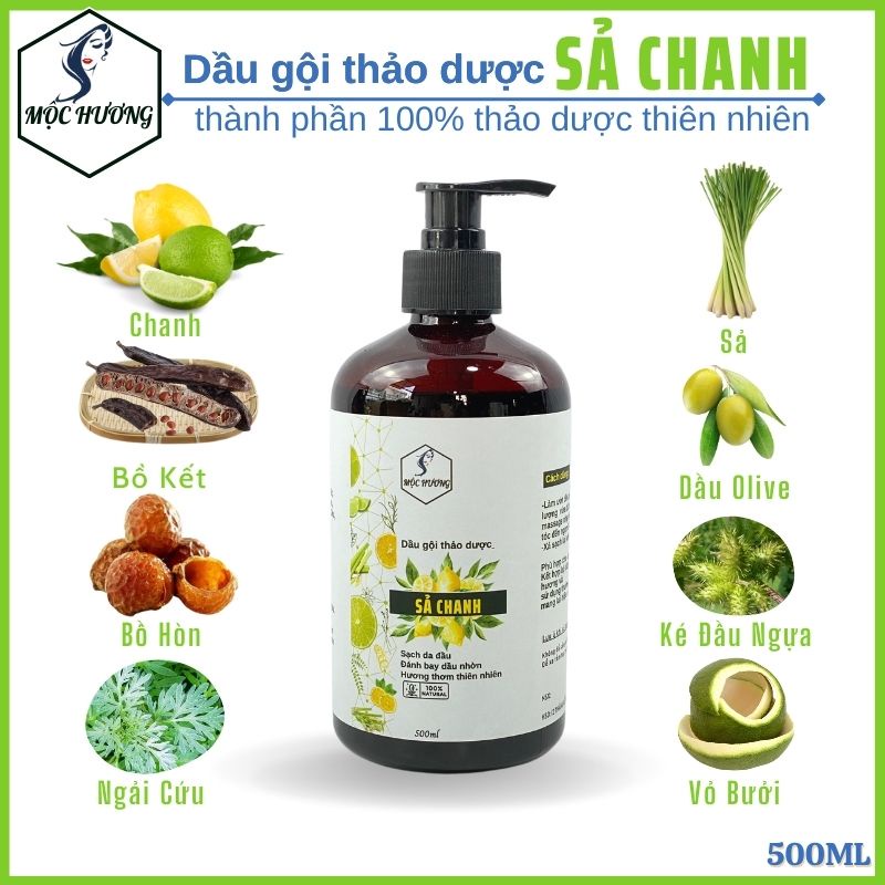 Dầu gội SẢ CHANH Mộc Hương - Sạch gàu, giảm nhờn, kích mọc tóc