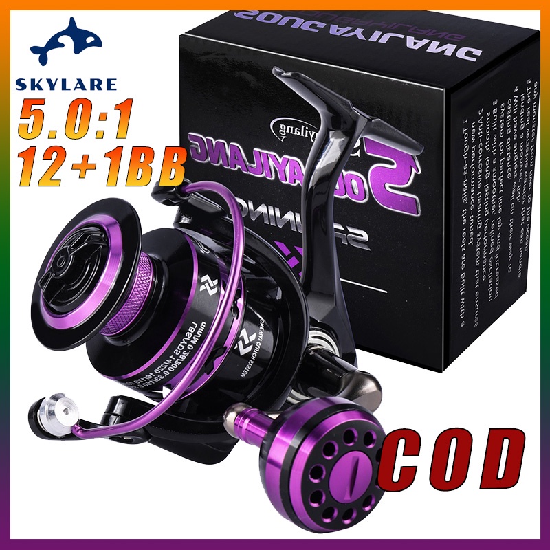 Máy câu cá 2000-5000 series，tay cầm kim loạ hình cầu，12+1BB,tỷ lệ tốc độ 5.0: 1