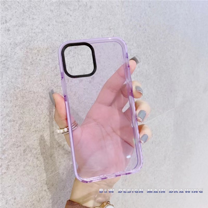 Ốp Điện Thoại Mềm Trong Suốt Chống Sốc Màu Trơn Sang Trọng Cho iPhone 14 13 12 11 Pro MAX IX XS MAX XR 7Plus 8Plus