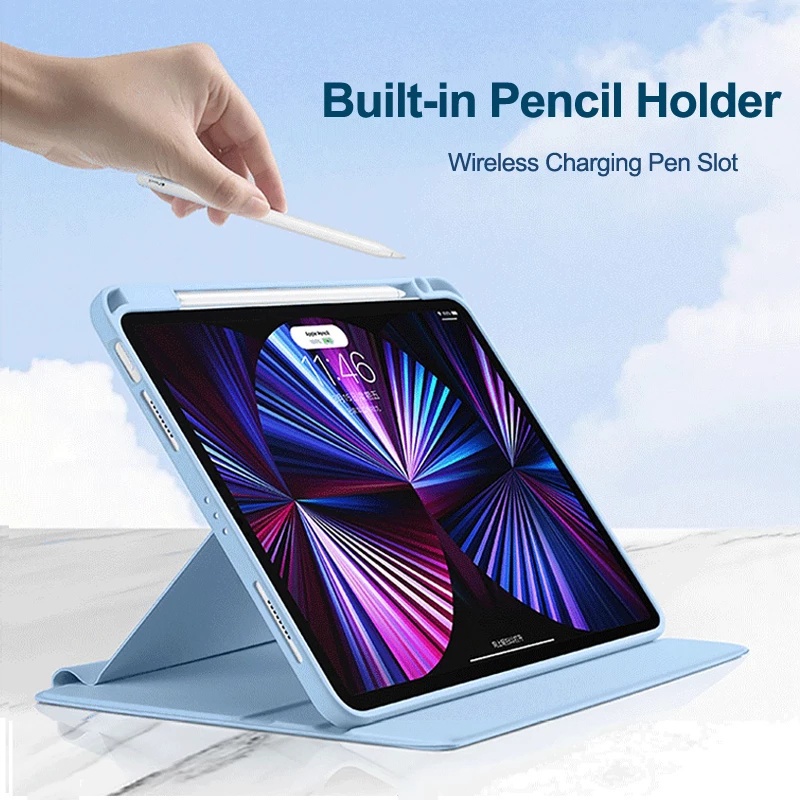 360°Ốp Máy Tính Bảng Da Acrylic Cứng Trong Suốt Có Đế Xoay Cho Xiaomi Pad 5 Pro 12.4 inch Xiaomi MiPad 5 5 Pro 11 "