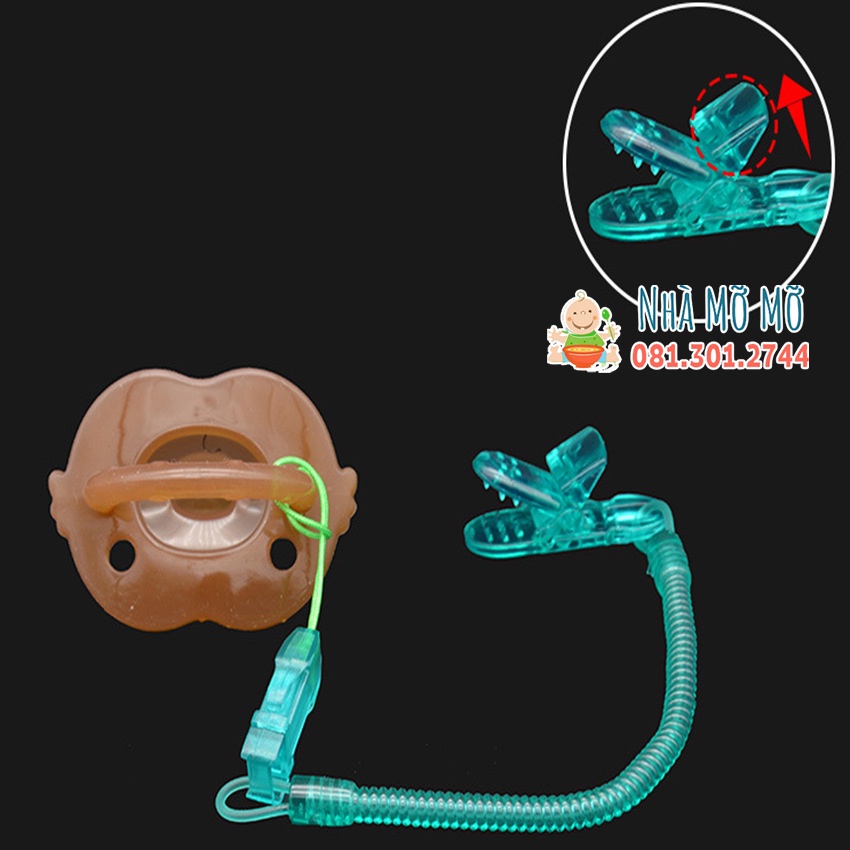 Hộp đựng ti giả núm ty cho bé và dây giữ ti có móc treo avent dr brown bibs - Nhà MỠ