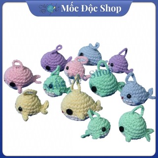 [Có sẵn]Móc khóa len handmade cá voi (nhiều màu)