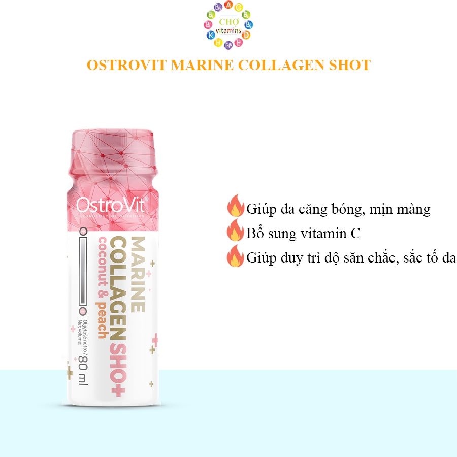 Nước Uống Đẹp Da Ostrovit Collagen Marine Cao Cấp Giúp Sáng Da Căng Mịn Phục Hồi Sâu (80ml)