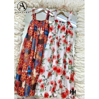 ĐẦM BABYDOLL 2 DÂY TƠ ĐÍNH HOA NỔI A.S.H.L.E.Y - kèm ảnh thật cận chất