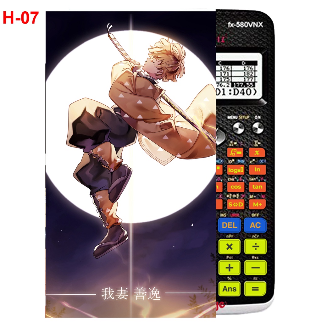 Miếng dán máy tính casio fx570, fx580.... Agatsuma Zenitsu anime Kimetsu no yaiba