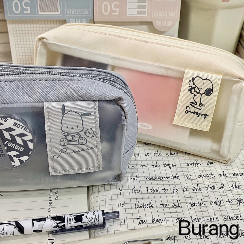 Bóp Hai Lớp Bề Mặt Thô In Họa Tiết Hoạt Hình Dễ Thương Kích Thước Lớn