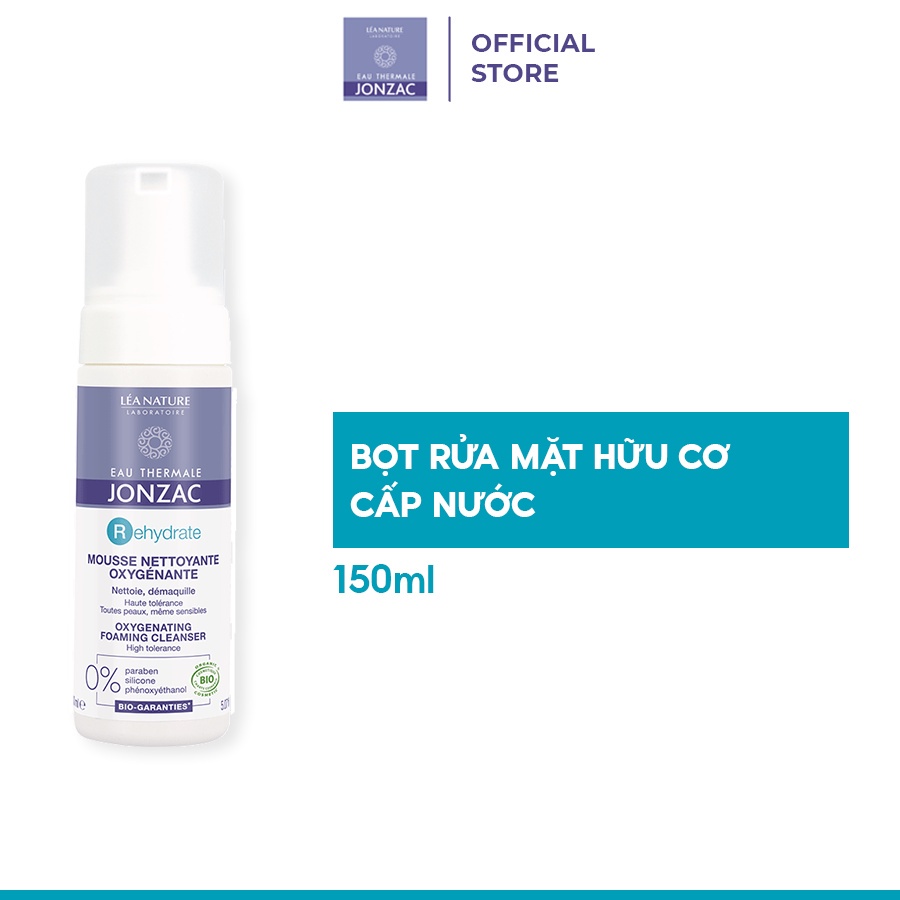 Sữa Rửa Mặt Hữu Cơ Dạng Bọt Eau Thermale Jonzac Rehydrate Oxygenating Foaming Cleanser 150ml