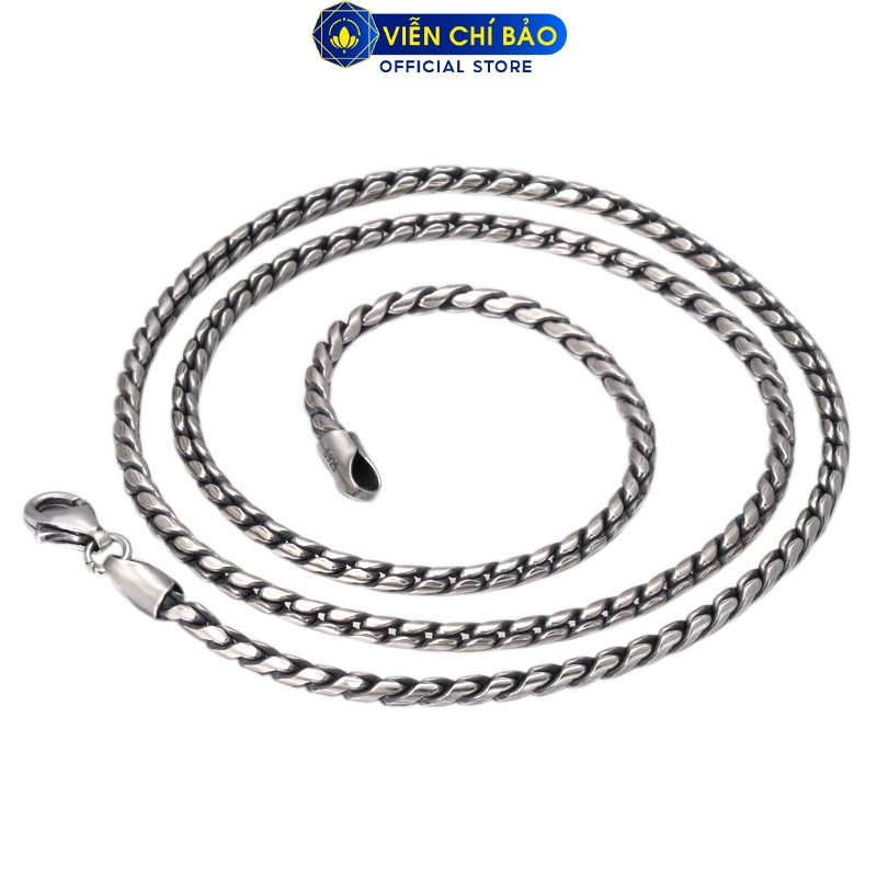 Dây chuyền xích trơn chất liệu bạc Thái 925 thời trang phụ kiện trang sức nam Viễn Chí Bảo D100274