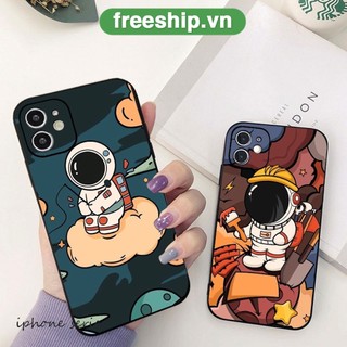 Ốp điện thoại mặt nhám họa tiết phi hành gia 3 cho IPhone 13 12 Mini 11 Pro Max XR X XS MAX SE2020 8 7 6 Plus