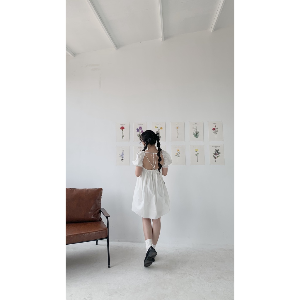 Áo váy babydoll nữ viền bèo siêu mềm mát TKA357 LOLLIE STUDIO