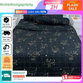Bộ chăn hè 5 món cotton poly,gồm 1 chăn hè 1 ga 2 vỏ gối nằm 1 vỏ gối ôm