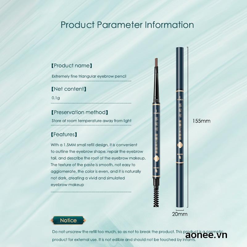 Bút chì kẻ lông mày hai đầu xoay tự động siêu mịn tự nhiên lâu trôi chống thấm nước khó phai màu