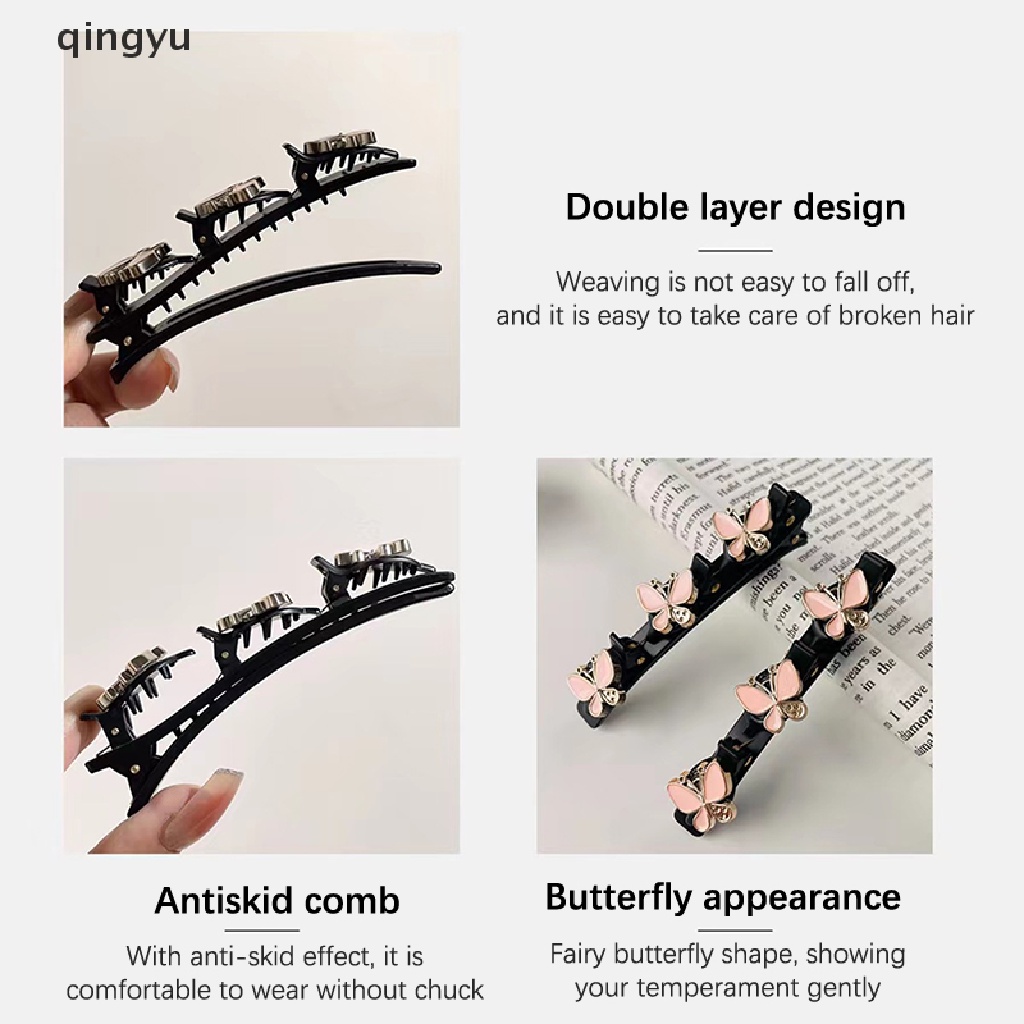 Kẹp Tóc Bện Hai Lớp Cố Định Tóc Gãy Thời Trang