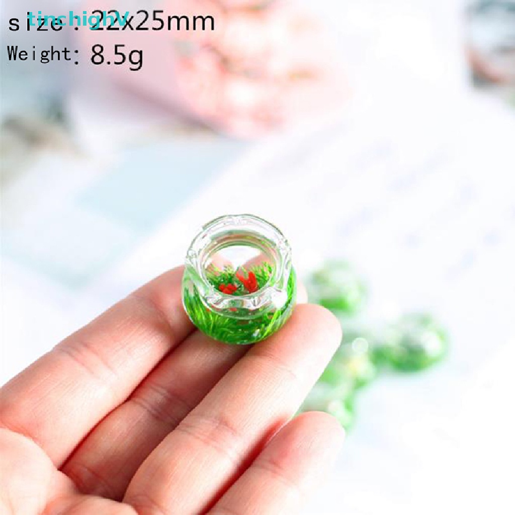Mô Hình Tô Cá Vàng Mini Bằng Nhựa Resin Tỷ Lệ 1 / 12 Trang Trí Nhà Búp Bê