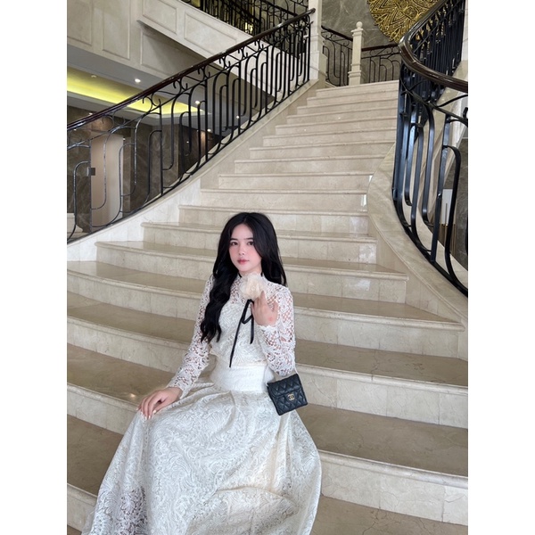 Áo Ren Dài Tay Thắt Nơ Eo Tặng Kèm Hoa✨