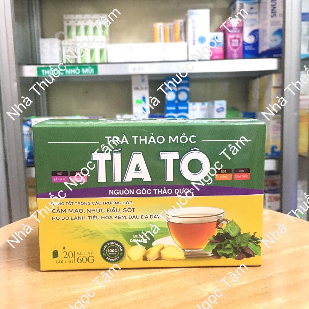 [Ảnh thật] Trà Thảo Mộc Tía Tô -Thảo Dược