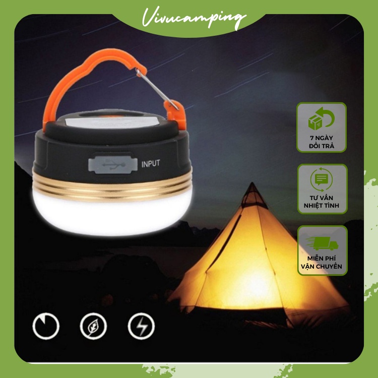 Đèn led treo lều, đèn treo lều đèn cắm trại nhỏ gọn có sạc usb có thể thu gọn tiện lợi đèn cắm trại dã ngoại Vivucamping