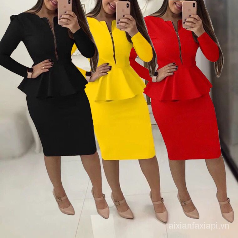 Áo Khoác Vest Tay Dài Có Khóa Kéo Màu Sắc Trơn Phong Cách Âu Mỹ Thời Trang Cho Nữ