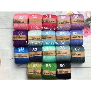 Cotton bóng 4 sợi chập ( Sợi Fingering)