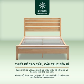 Giường Gỗ Tự Nhiên cao 30cm Zinus - 12in Aimee Wood Platform Bed Frame