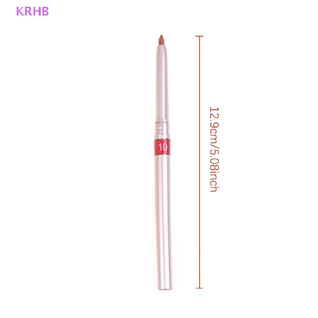 Chì Kẻ Viền Môi KRHB 10 Màu Tự Động Xoay Chống Thấm Nước Lâu Trôi