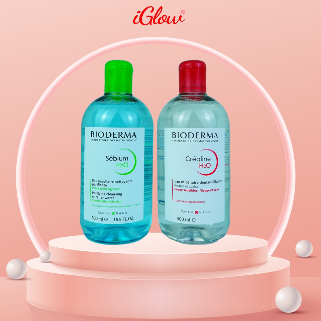 Nước Tẩy Trang Bioderma Xanh Hồng 500ml Pháp