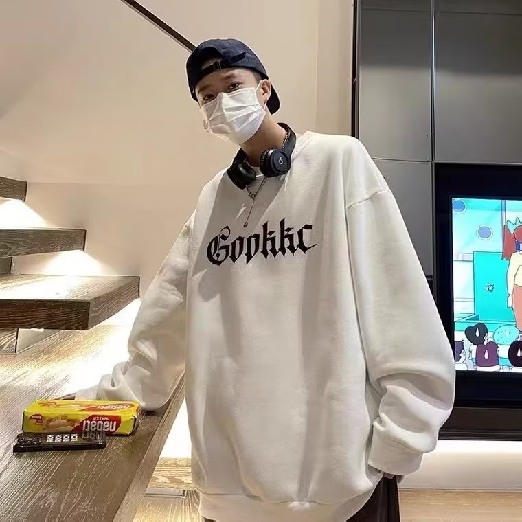 Áo Sweater Dáng Rộng Cổ Tròn Tay Dài In Chữ Thập Thời Trang Mùa Thu Cho Học Sinh Nam Và Nữ