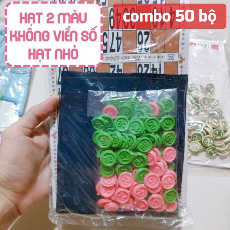 Combo 50 bộ lô tô nhựa số 2 màu không viền