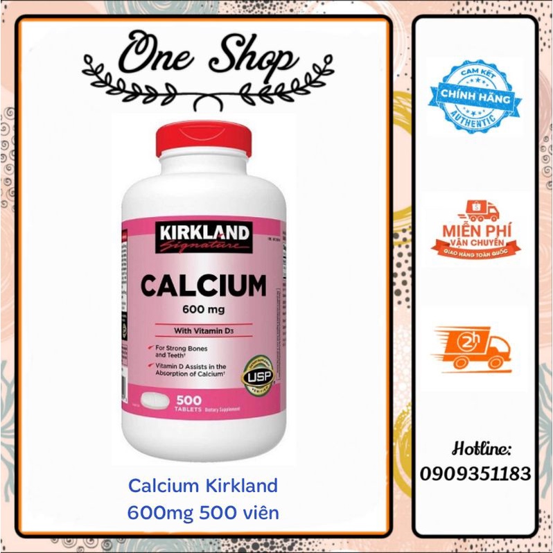 Viên uống Calcium 600mg with Vitamin D3 500 viên của Mỹ